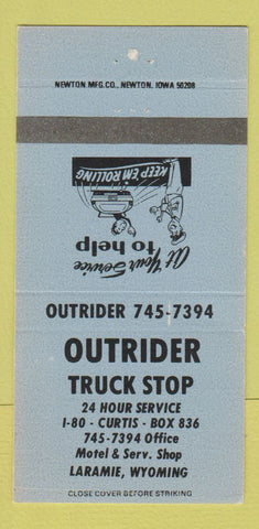 Matchbook Cover - Outrider Truck Stop Laramie WY 30 Strike