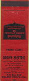 Matchbook Cover - Grove Electric Walnut Grove CA Hotpoint Appliances