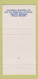 Matchbook Cover - GM Service Caldwell Motors Hamiota MB 30 Strike