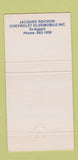 Matchbook Cover - Jacques Rochon Chevrolet Oldsmobile St Agapit QC 30 Strike