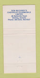 Matchbook Cover - Don Mccurdy's Chevrolet Olsmobile Stirling ON 30 Strike