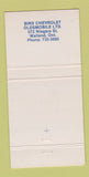Matchbook Cover - Bird Chevrolet Oldsmobile Welland ON 30 Strike