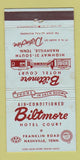 Matchbook Cover - Biltmore Hotel Court Nashville TN 30 Strike