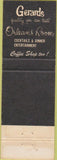 Matchbook Cover - Gerards Monterey Park CA restaurant