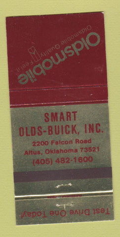 Matchbook Cover - Smart Oldsmobile Buick Altus OK 30 Strike
