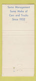 Matchbook Cover - Alberda Shook Chevrolet Grand Rapids MI 30 Strike