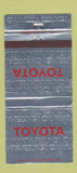 Matchbook Cover - Toyota  30 Strike