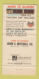 Matchbook Cover - Mark IV Air Conditioning Matthias Norfolk VA 30 Strike