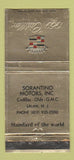 Matchbook Cover - 1969 Cadillac Sorantino Oldsmobile Salem NJ WEAR 30 Strike