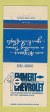 Matchbook Cover - Emmert Chevrolet Detroit MI 30 Strike