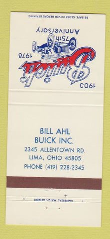 Matchbook Cover - Bill Ahl Buick Lima OH 1978 30 Strike