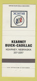 Matchbook Cover - Kearney Buick Cadillac NE 30 Strike