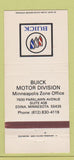 Matchbook Cover - Buick Motor Division Minneapolis MN Zone Edina MN 30 Strike