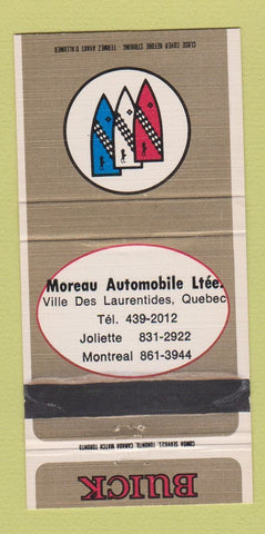 Matchbook Cover - Moreau Buick Ville Des Laurentides QC WORN 30 Strike