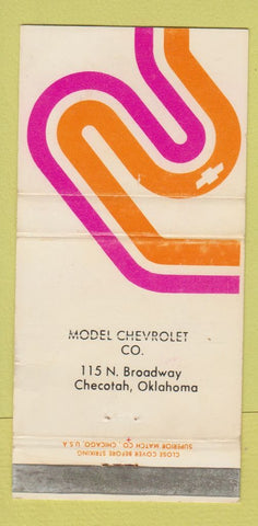 Matchbook Cover - Model Chevrolet Checotah OK WEAR 30 Strike