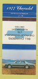 Matchbook Cover - 1977 Chevrolet Bill Chambers Oldsmobile Nilestown ON 30 Strike