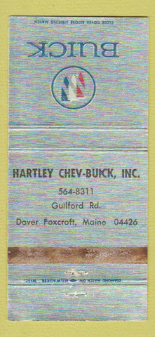 Matchbook Cover - Harley Chevrolet Buick Dover Foxcroft ME WEAR 30 Strike
