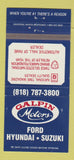 Matchbook Cover - Galpin Motors Ford Hyundai Suzuki Sepulveda CA 30 Strike