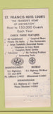 Matchbook Cover - St Francis Hotel Courts Montgomery Mobile AL 30 Strike