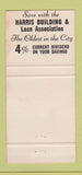 Matchbook Cover - Harris Building and Loan Harrisburg PA WEAR 30 Strike
