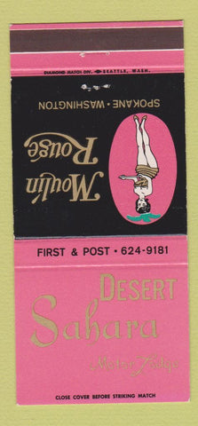 Matchbook Cover - Desert Sahara Motor Lodge Spokane WA girlie 30 Strike