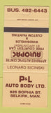 Matchbook Cover - P&L Auto Body Selkirk MB 30 Strike