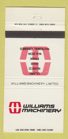 Matchbook Cover - Williams Machinery Richmond BC 30 Strike