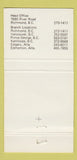 Matchbook Cover - Williams Machinery Richmond BC 30 Strike