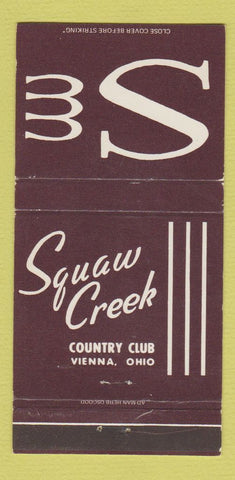 Matchbook Cover - Squaw Creek Country Club Vienna OH 30 Strike