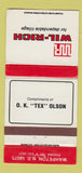 Matchbook Cover - Wil Rich Tillage Wahpeton ND 30 Strike