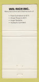 Matchbook Cover - Wil Rich Tillage Wahpeton ND 30 Strike