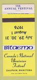 Matchbook Cover - Ukrainian Festival Dauphin MB 1976 30 Strike