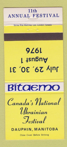 Matchbook Cover - Ukrainian Festival Dauphin MB 1976 30 Strike