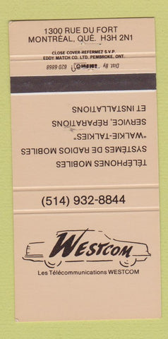 Matchbook Cover - Weston Mobile Phones Walkie Talkies Montreal QC 30 Strike