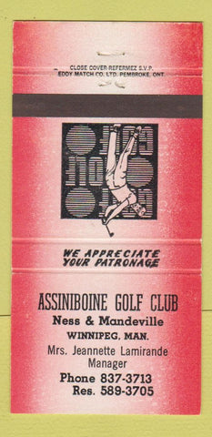 Matchbook Cover - Assiboine Golf Club Winnipeg MB 30 Strike
