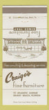 Matchbook Cover - Craig's Fine Furniture Delray Beach FL 30 Strike