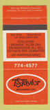 Matchbook Cover - TS Taylor Machinery Winnipeg MB 30 Strike