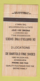 Matchbook Cover - De Bartolo Fine Shoes Downsview ON 30 Strike