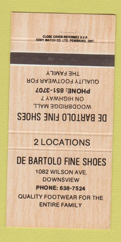 Matchbook Cover - De Bartolo Fine Shoes Downsview ON 30 Strike