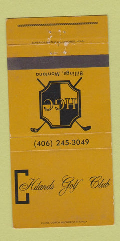 Matchbook Cover - Hilands Golf Club Billings MT 30 Strike