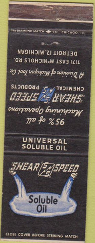 Matchbook Cover - Soluble Oil Shear Speed Detroit MI