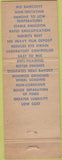 Matchbook Cover - Soluble Oil Shear Speed Detroit MI