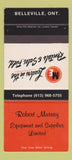 Matchbook Cover - Robert Murray Equipment Belleville ON 30 Strike