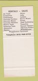 Matchbook Cover - Robert Murray Equipment Belleville ON 30 Strike