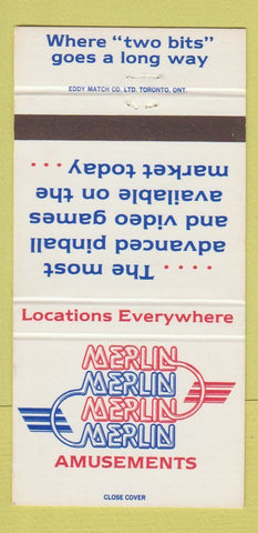 Matchbook Cover - Merlin Amusements CHAIN Canada 30 Strike