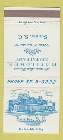 Matchbook Cover - Mayflower Restaurant Sumter SC WEAR 30 Strike