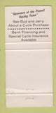 Matchbook Cover - North West Motorcycle Noblesville IN POOR 30 Strike
