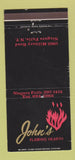 Matchbook Cover - John's Flaming Hearth Niagara Falls ON WEAR 30 Strike