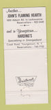 Matchbook Cover - John's Flaming Hearth Niagara Falls ON WEAR 30 Strike