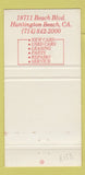 Matchbook Cover - South County Isuzu Huntington Beach CA 30 Strike